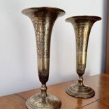 Pair of Decorative Brass Vases
