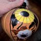 Mael : vase boule en ceramique époque Art Nouveau a décors peint