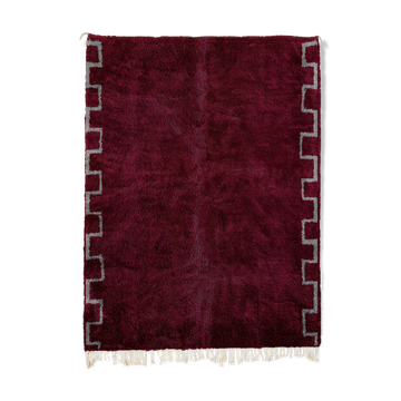 Tapis marocain moderne rouge foncé