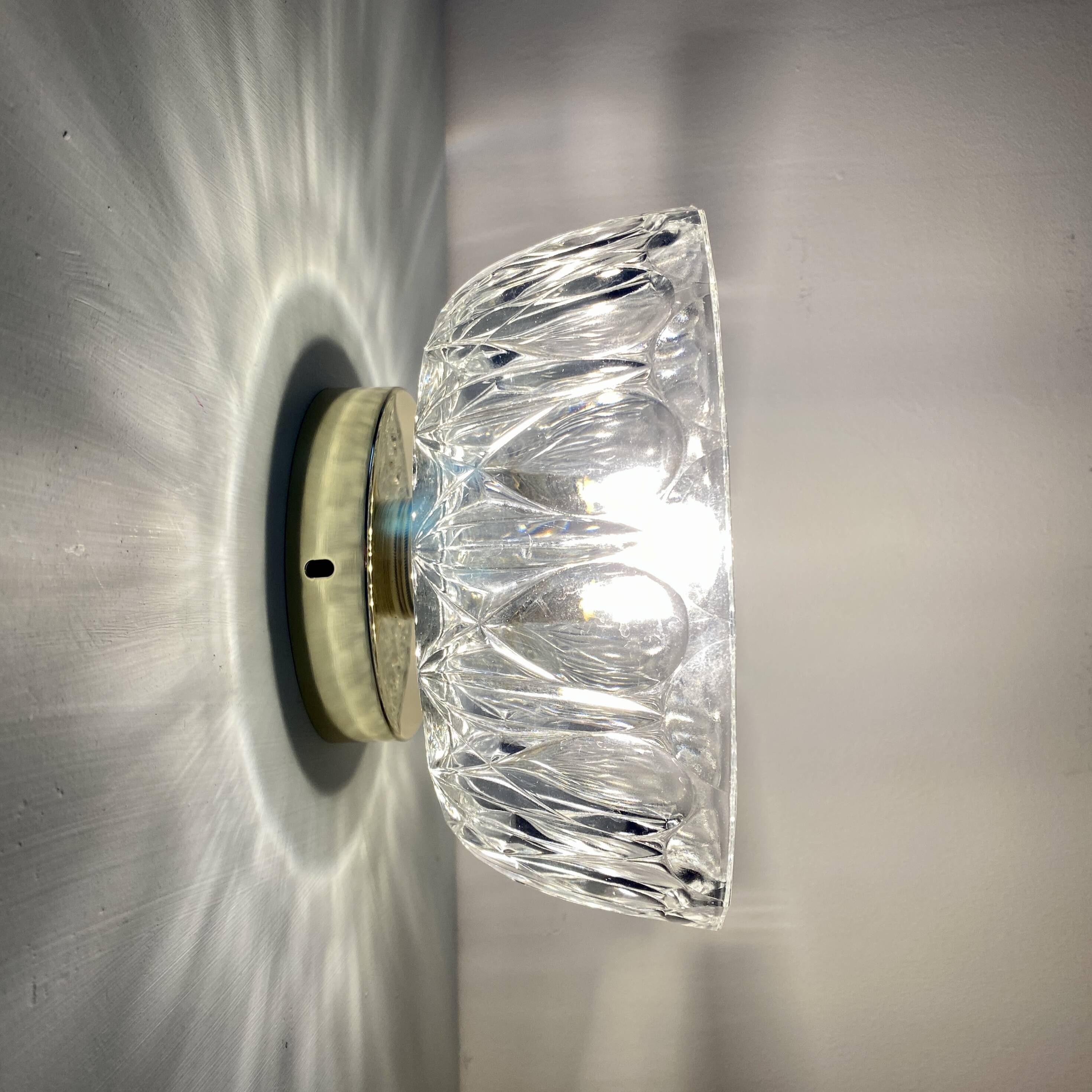 Vintage molded glass lampshade - tableware collection -