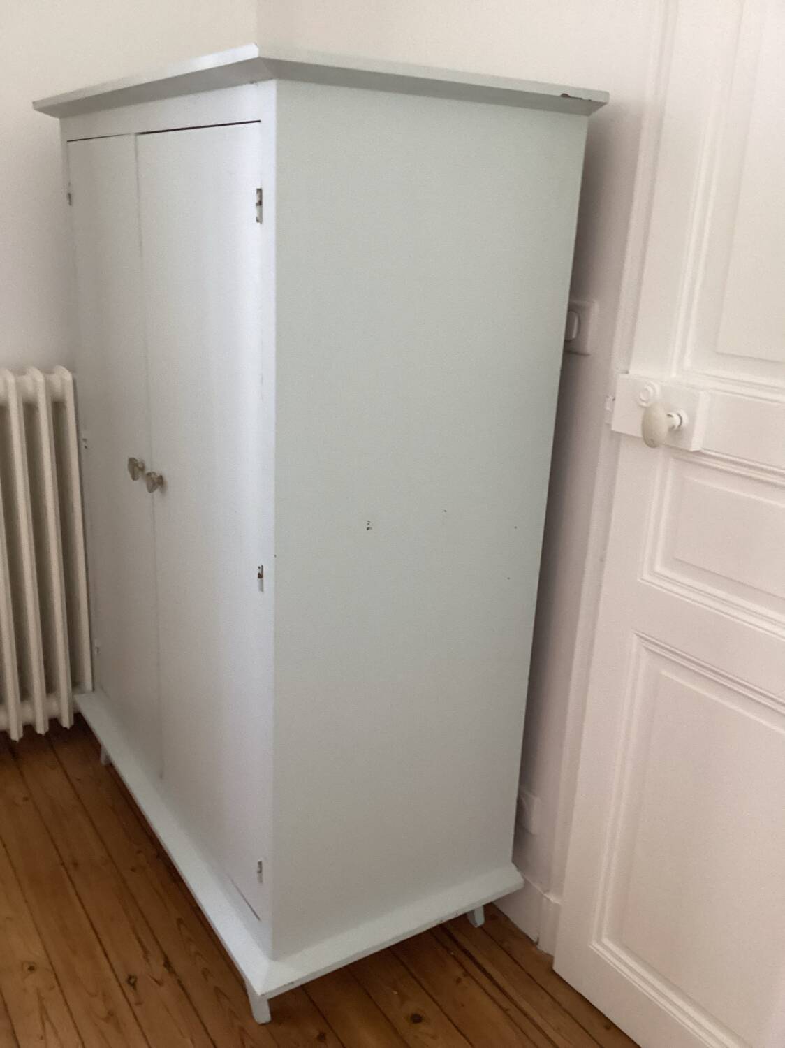 Old vintage children's water green wardrobe