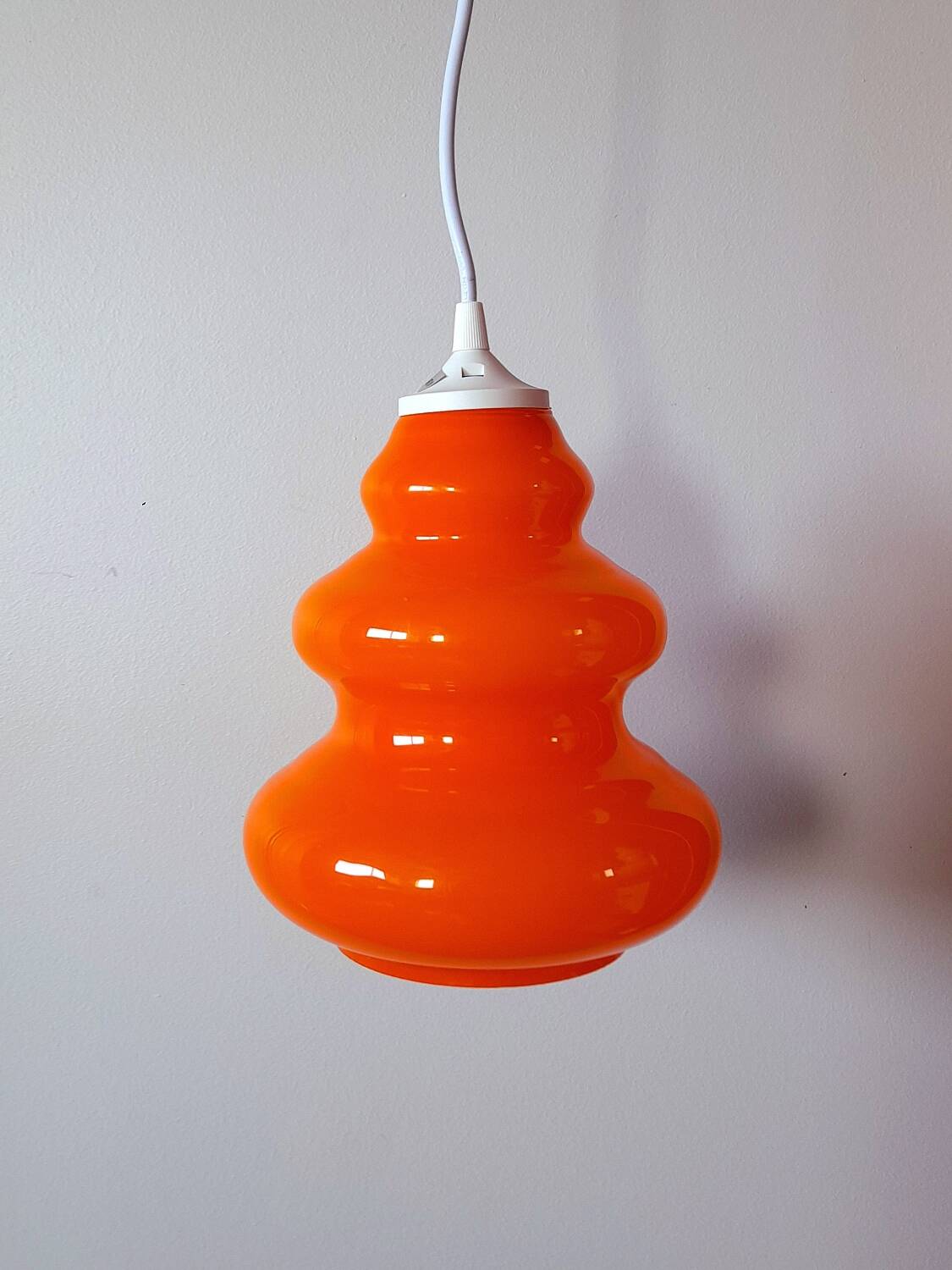 70s orange opaline pendant light