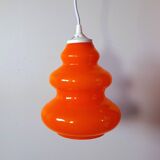 70s orange opaline pendant light