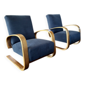 Vintage 1950s armchair inspired by Alvar Aalto, Set of 2