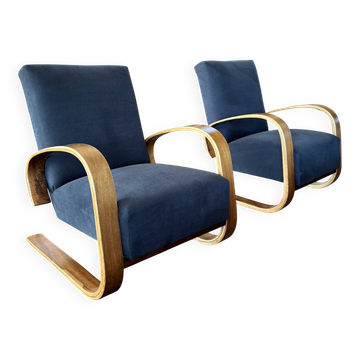 Vintage 1950s armchair inspired by Alvar Aalto, Set of 2