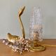 Vintage tulip table lamp in glass