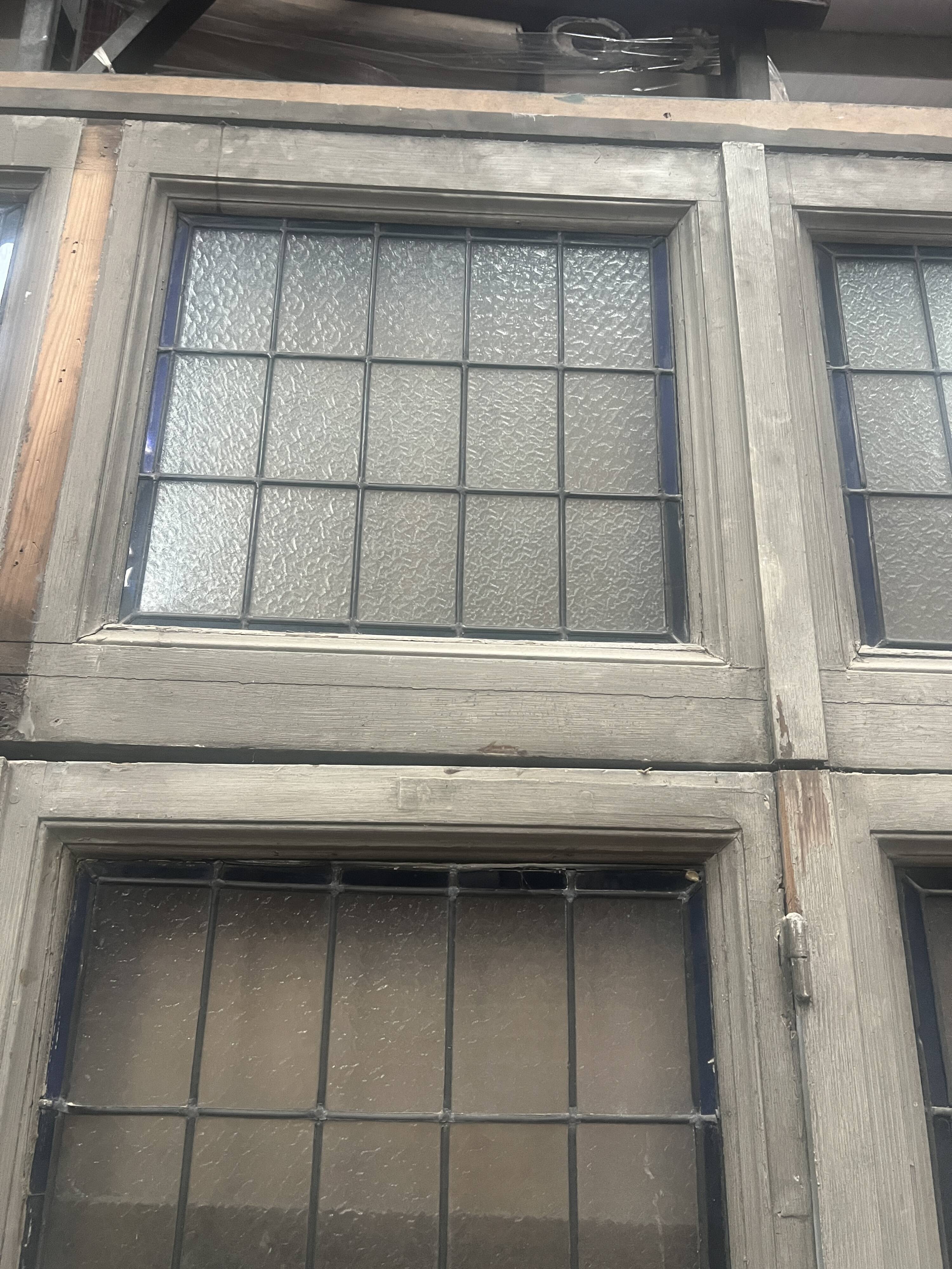 Art Deco stained glass transom window, circa 1900, 20th century