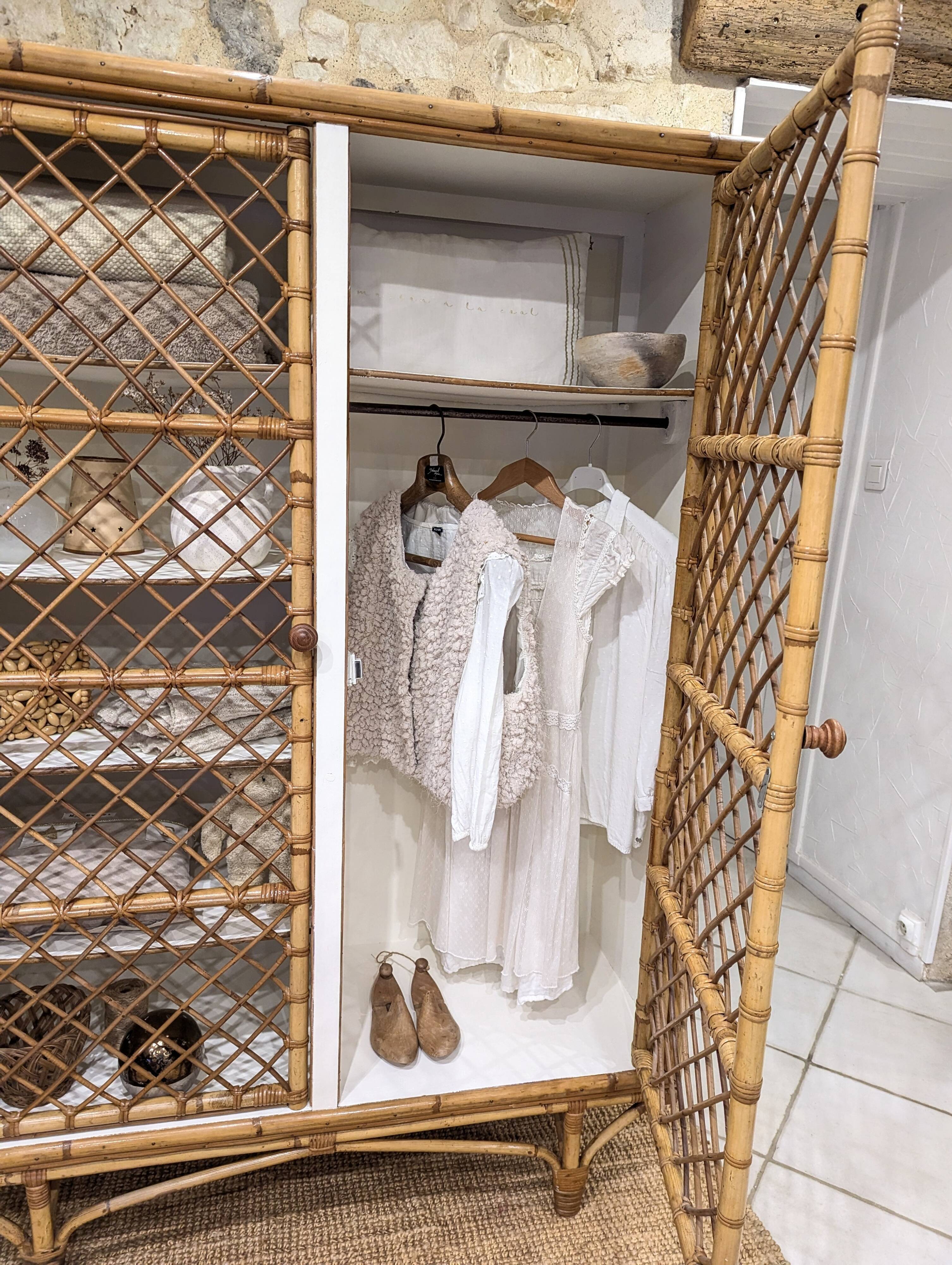 Rattan wardrobe
