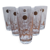 Très Joli Coffret De 6 Verre A Eau Ou Orangeade Bergerac En Cristal D'arque