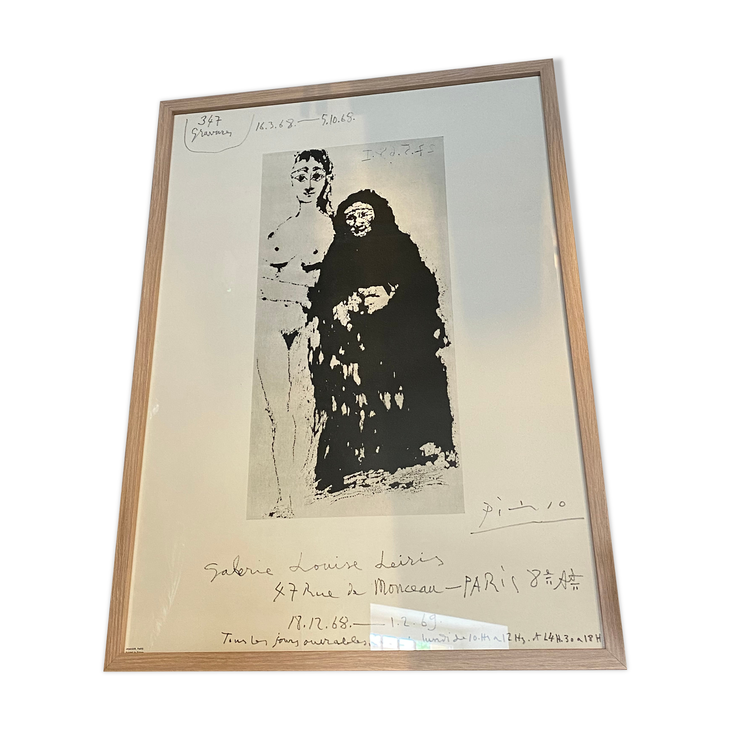 Printed poster Picasso Galerie Louise Leiris