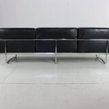 Magnifique canapé trois places LC5 en cuir noir de Cassina