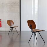 PAIR FOLDING-CHAIRS S88 BY OSVALDO BORSANI FOR TECNO