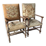 Louis XIII style armchairs