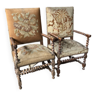 Louis XIII style armchairs