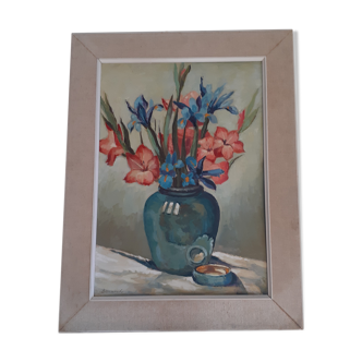 Oil Bouquet of flowers 70 signed Danemark