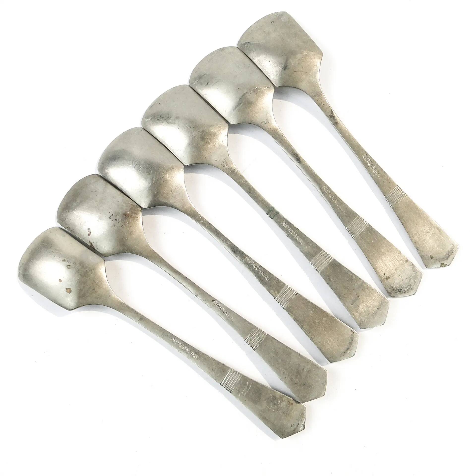 Set of ice cream spoons, silver-plated white metal, Germany, 1930s