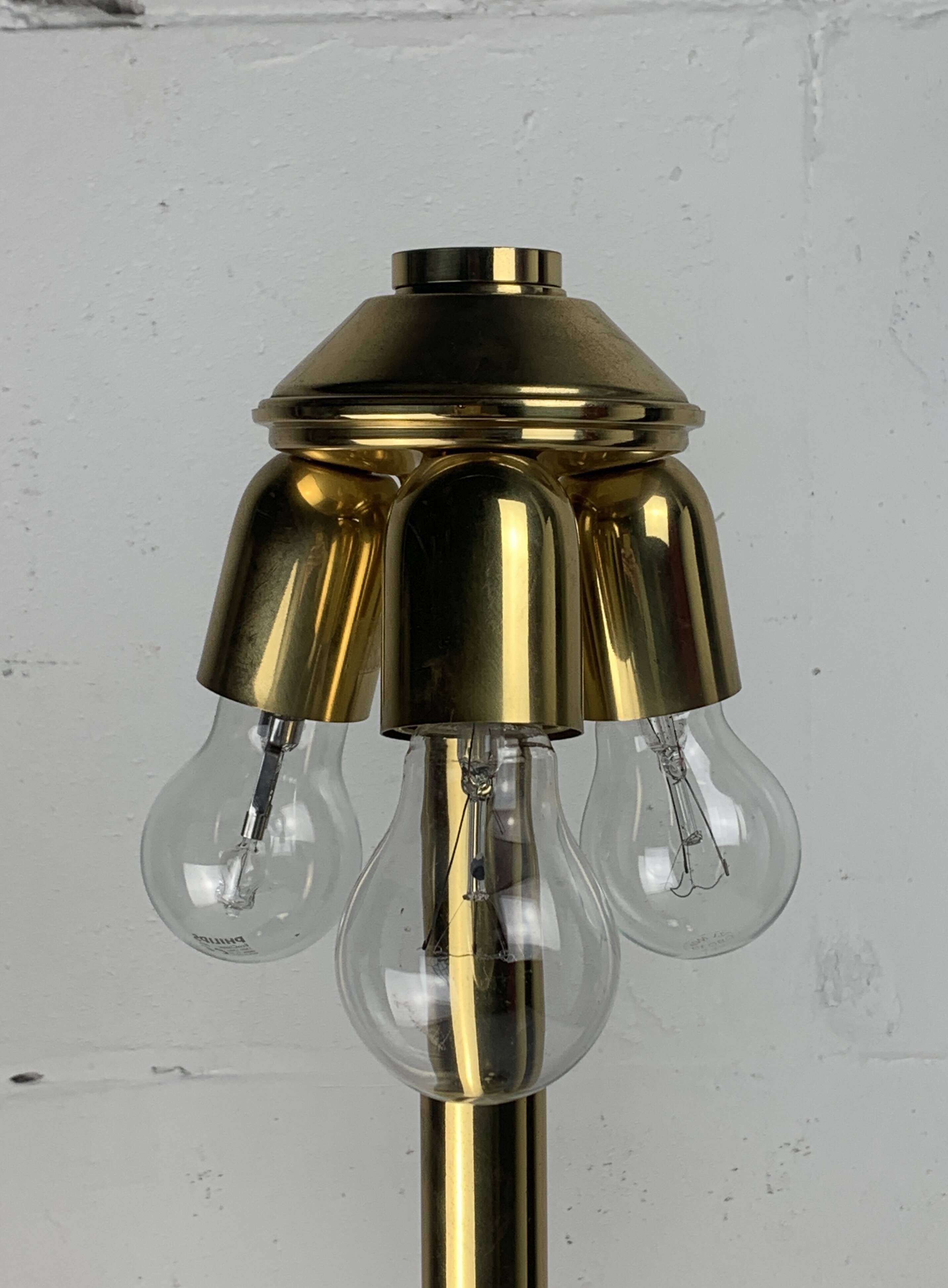 MIDCENTURY HOLLYWOOD REGENCY BRASS MUSHROOM TABLE LAMP VIENNA AUSTRIA 1960S