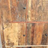 Armoire, meuble de rangement 9 portes en bois ancien