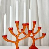 Vintage coral candlesticks, 1970s