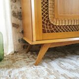 Vintage rattan wardrobe, 60s
