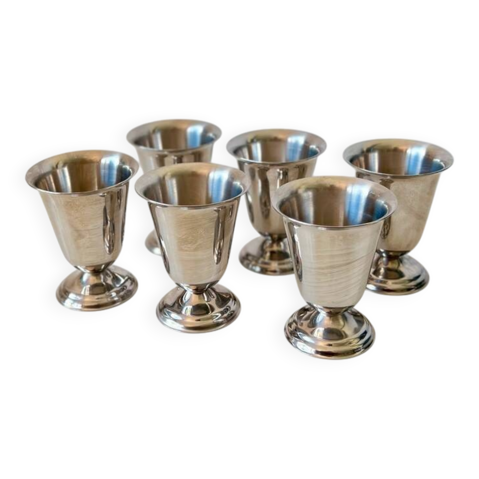 Set of 6 vintage Guy Degrenne stainless steel ice cream or sorbet cups