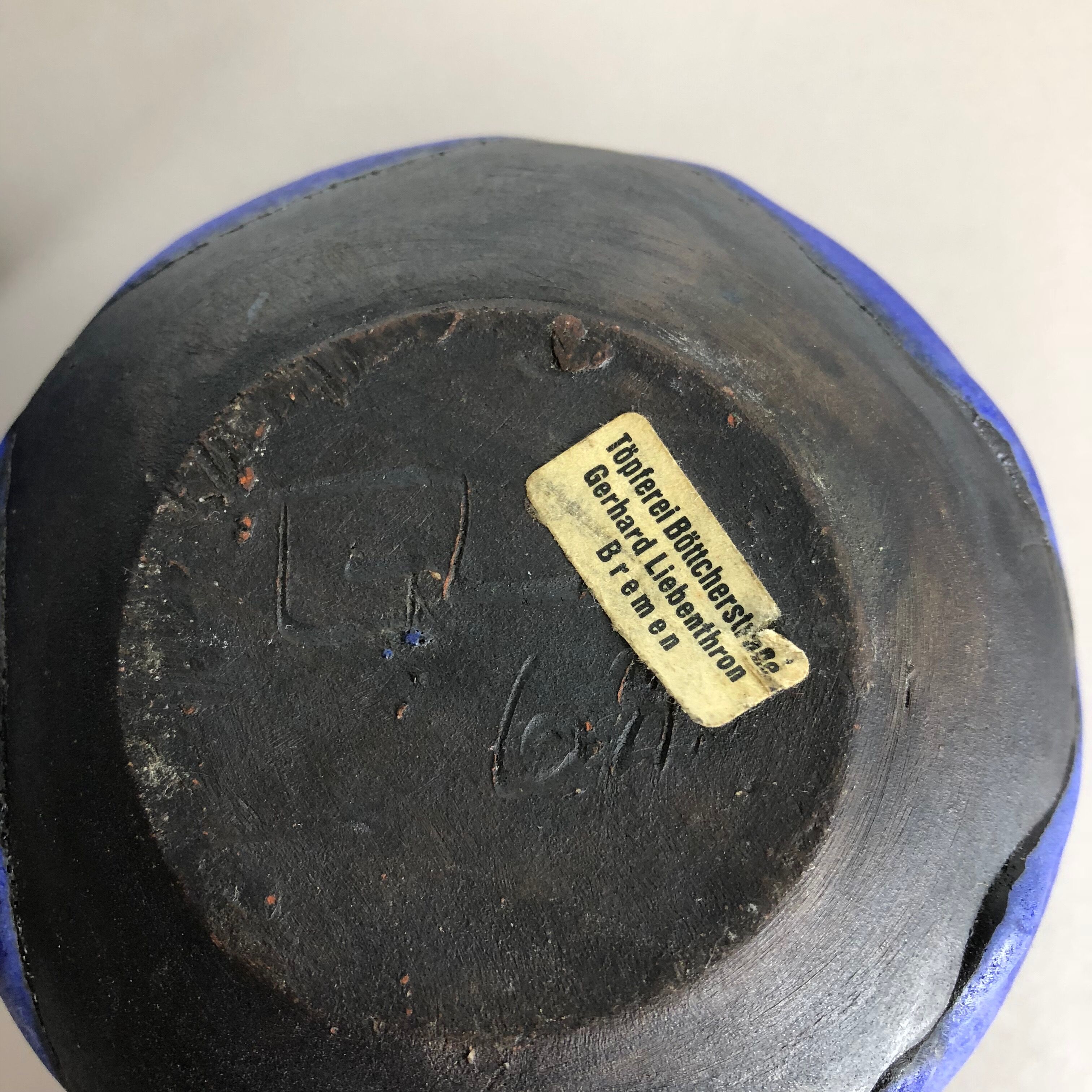 Set of 3 ceramic studio pottery vase by Gerhard Liebenthron, Germany, 1960s