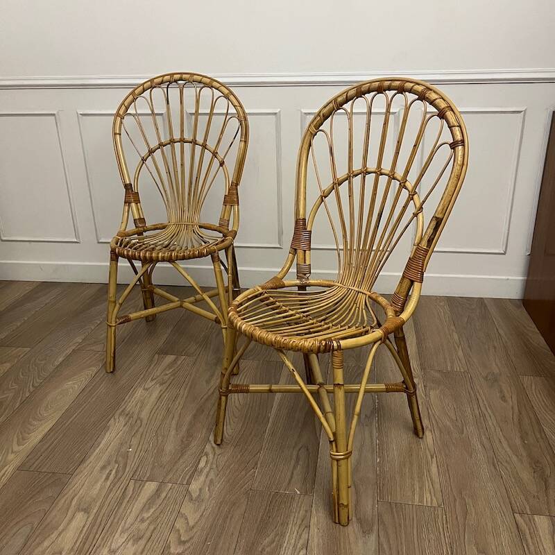 Pair of vintage rattan chairs