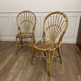 Pair of vintage rattan chairs