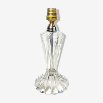 Pied de lampe verre vintage complet