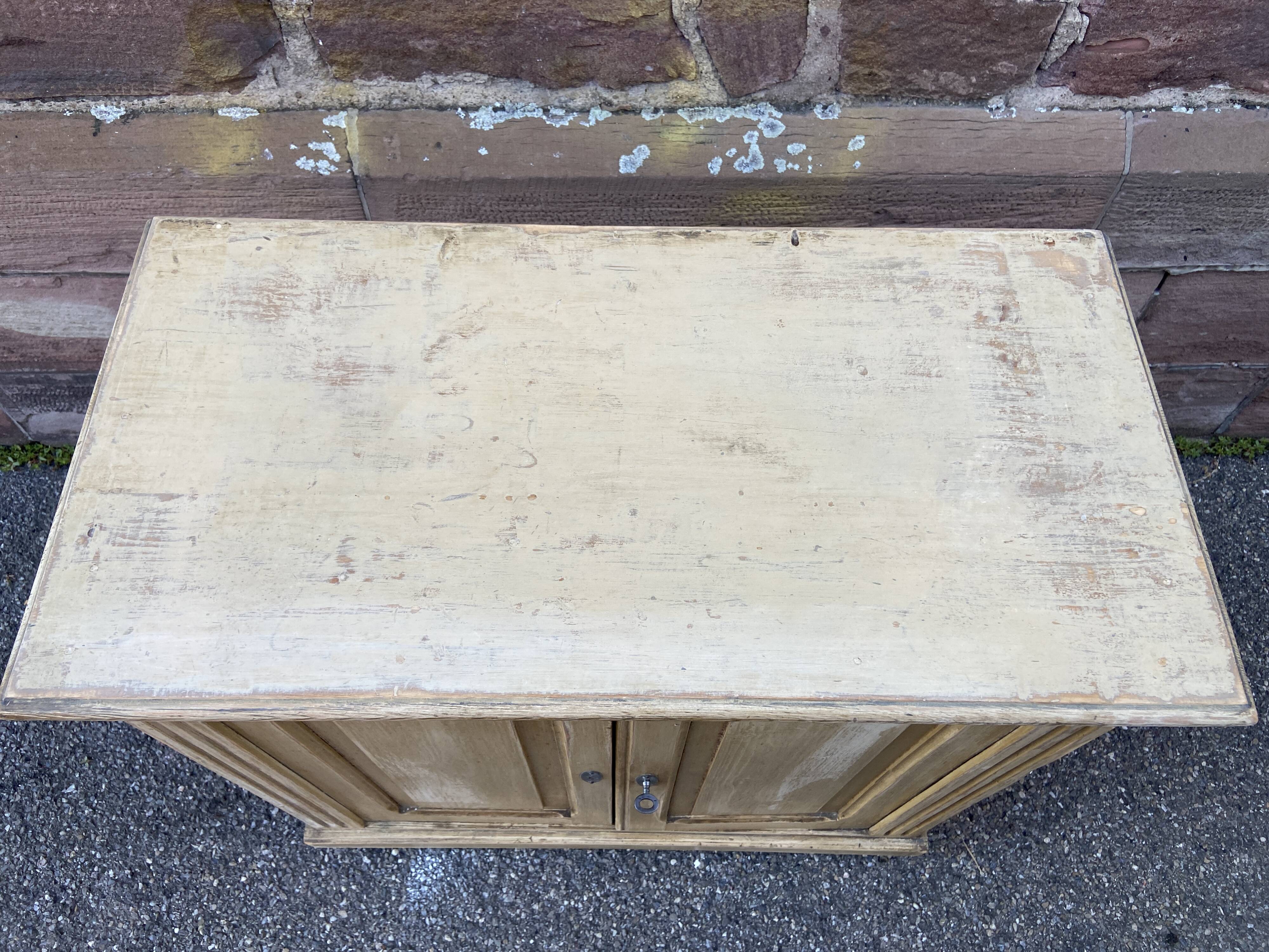 Small rustic alsatian furniture circa 1900 painted fir buffet craft furniture popular art sideboard