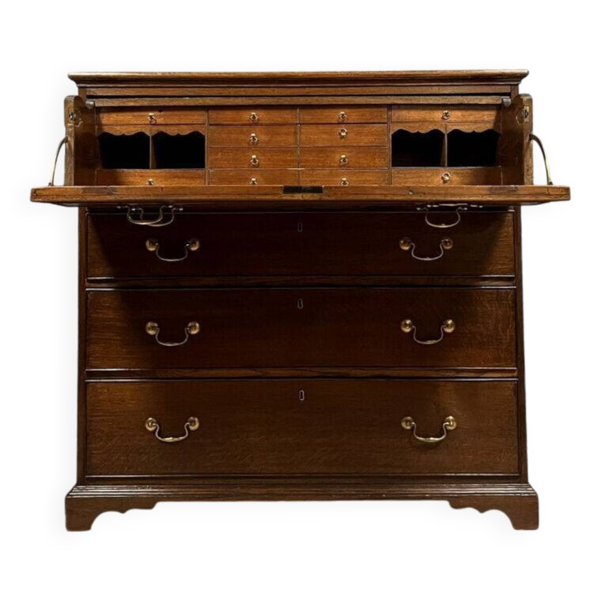England, late 18th century: Port chest of drawers in solid oak
