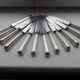 12 antique Art Deco knives silver metal and molten steel blades