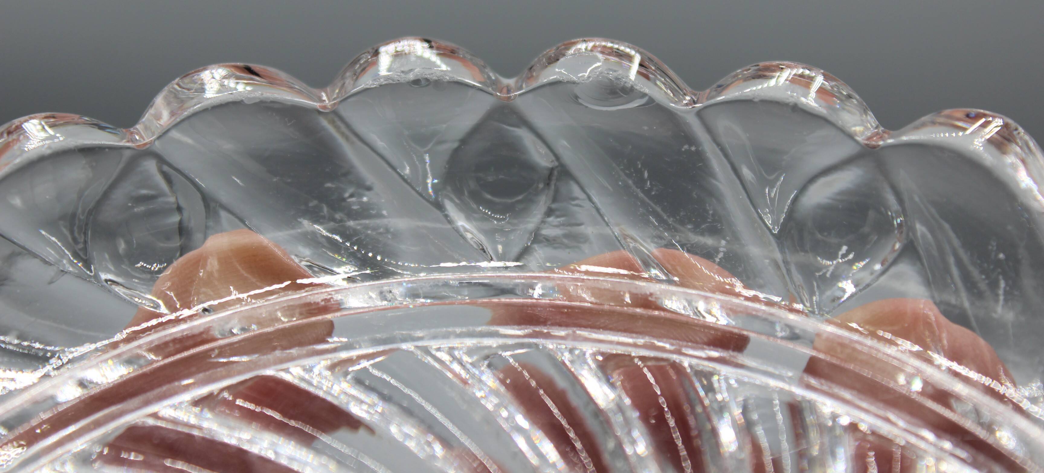 Lot of 4 old baccarat bottle coasters, twisted bamboo model