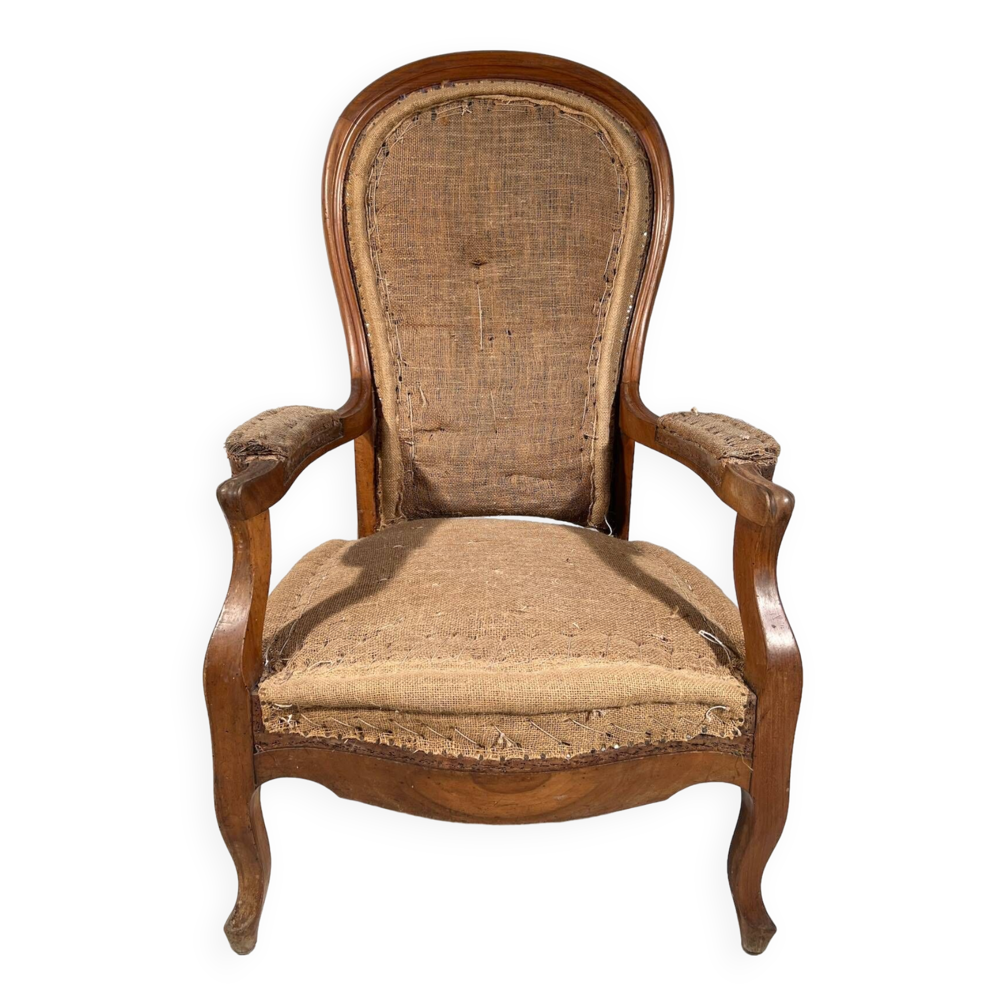 Louis Philippe 19th century Voltaire armchair ready to upholster