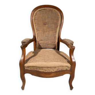 Louis Philippe 19th century Voltaire armchair ready to upholster
