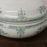 Old blue patterned soup