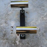 Wall sconce with two chrome lights from the 70s