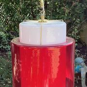 Lustre en verre rouge et blanc
