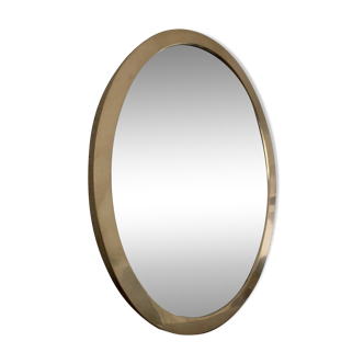 Oval brass mirror