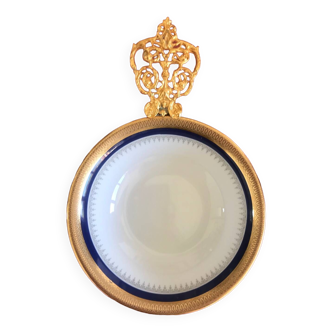 Écuelle en porcelaine avec manche en métal doré Winterling Bavaria