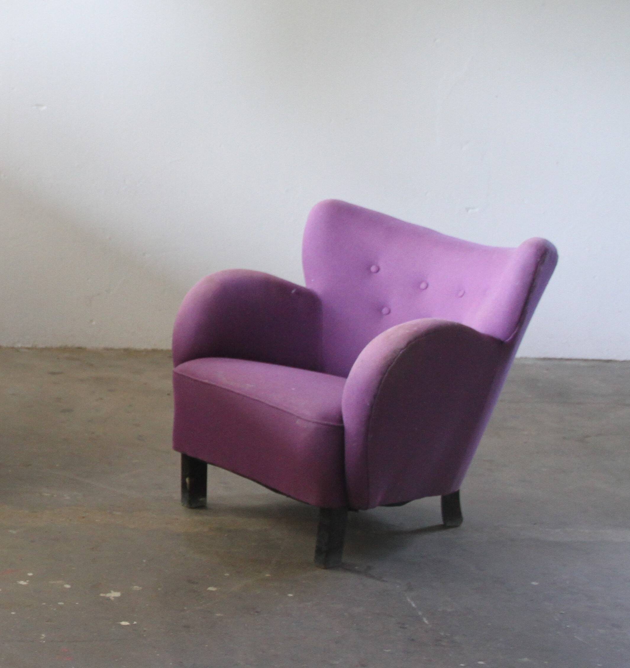 Danish 1930s Club Sofa, Style of Fritz Hansen & Flemming Lassen