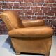 Brown leather armchair