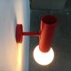 Mid-century minimalist red wall lamp, set of 2.