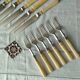 Silver-plated metal dessert cutlery in English Art Deco style