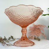 Vintage pink depression glass standing cut 50s