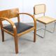 Set de 2 fauteuils Art Déco italiens en bois et similicuir noir