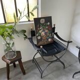 Peinture à l’huile sur bois fleurs signée Grumet