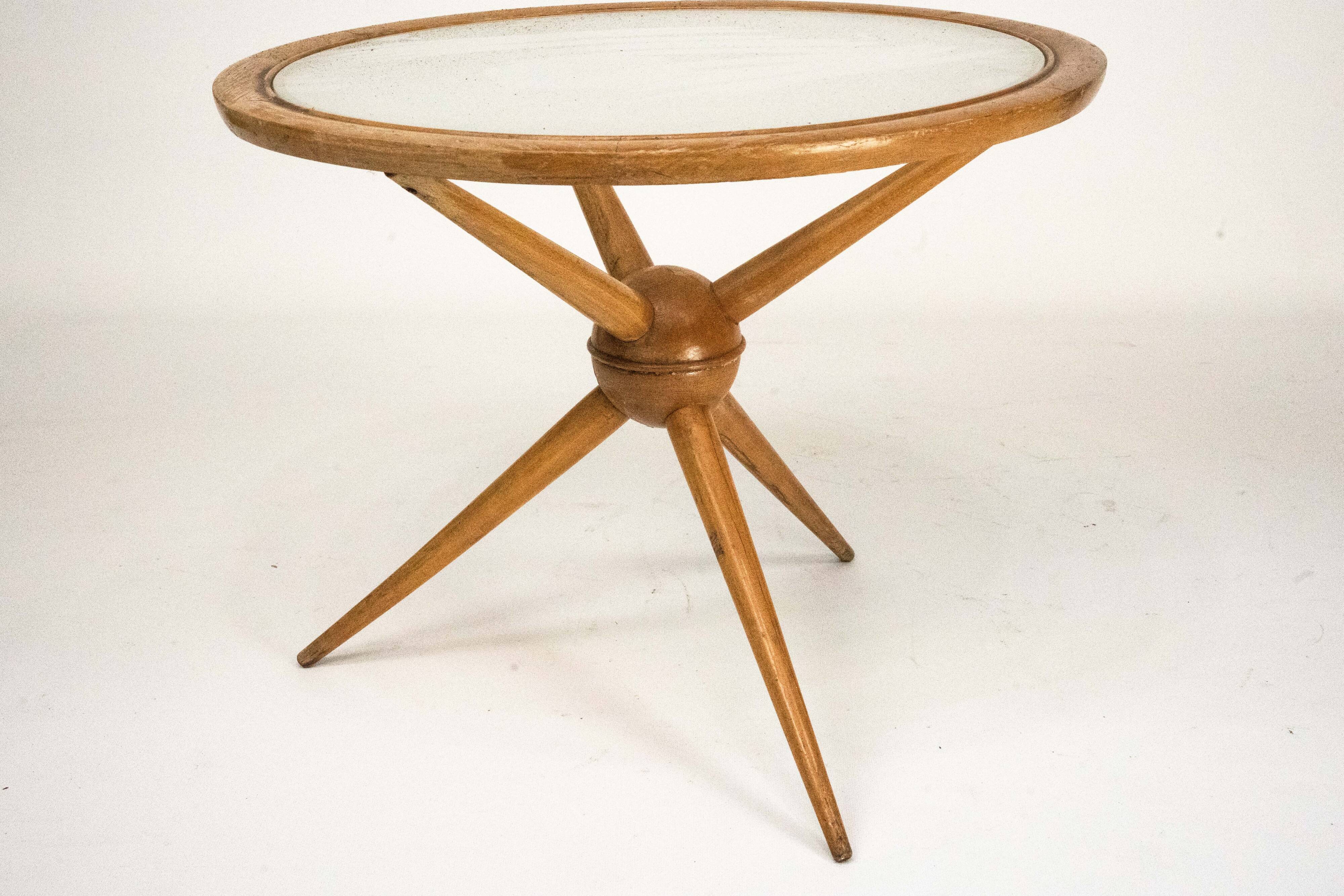 Mid-century round coffee table by Cesare Lacca, Italy, 1950s.