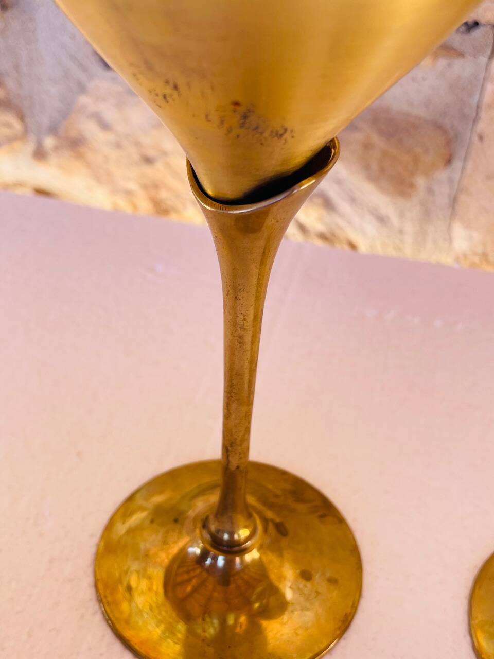 Pair of vintage brass tumblers