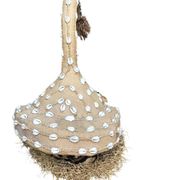 Elephant mask-helmet Kuba Mukyeem / Mukenga – Congo – Cowries & raffia
